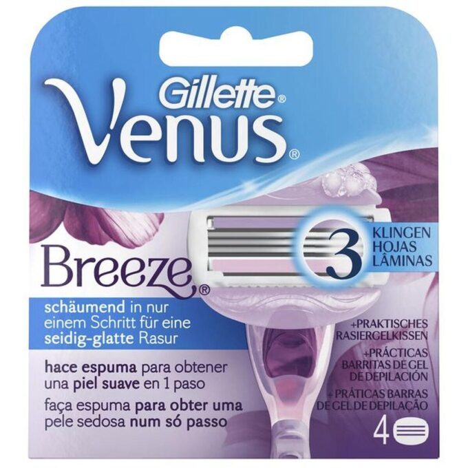 Barberblad Til Udskiftning Til Barbermaskine Venus Breeze 4 Enheder Fra Gillette